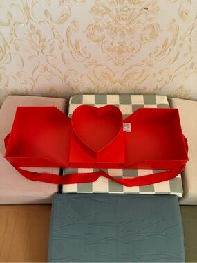 Red Heart-Shaped Trinket Box with Ribbon